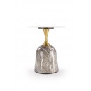 Стол журнальный HALMAR ROSA белый мрамор/серый мрамор/золотой